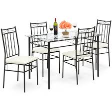 Best Choice Products 5piece Glass Table Dining Set W Chairs White Click Image For More D Glass Dining Room Sets Modern Glass Dining Room Glass Dining Table