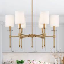 Not all great ceiling lights come from upscale brick and mortars. Filament Design 6 Light Warm Brass Chandelier Cli Sh278532 The Home Depot Brass Chandelier Chandelier Ceiling Lights Savoy House Lighting