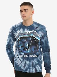 Black And White Tie Dye Long Sleeve Shirt Metallica Ride The Lightning Tie Dye Long Sleeve T Shirt Tie Dye Long Sleeve Ride The Lightning Metallica Merch