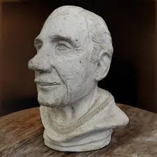 Plaster Cast Bust of Ralph Vaughn Renowned African American Architect Circa  1960's, MCM Los Angeles Conservatory, Ralph Vaughn Sculpture