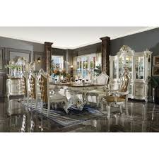 Acme Furniture 63462 Picardy Dining Chair Beige Fabric Leatherette Antique Pearl Set Of 2 Luxury Dining Room Wood Dining Table Rectangular Dining Room Set