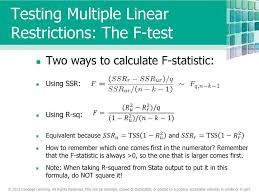 Testing Multiple Linear Restrictions The F Test Ppt Download