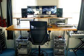 The olov legs would be a better option to get the desk at a more comfortable height. Reclaimed Wood Diy Studio Desk Simplified Building