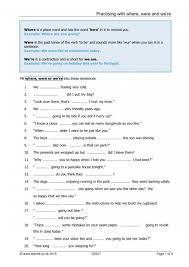 Practising With Where Were And We Re Grammar And Vocabulary Grammar Worksheets Learn English