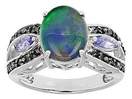 Multicolor Australian Opal Triplet Sterling Silver Ring 31ctw Bch538 Sterling Silver Rings Silver Rings Jewelry