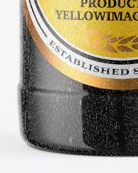 Download Amber Stout Beer Bottle With Condensation Mockup In Bottle Mockups On Yellow Images Object Mockups PSD Mockup Templates