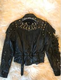 Trendy Upcycled Vintage Black Leather Motorcycle Fringe Jacket Etsy Vintage Leather Jacket Fringe Jacket Leather Jacket