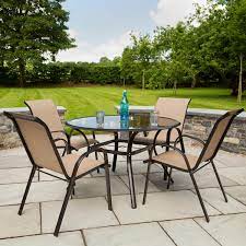 Girona Round Garden Set Brown 5 Piece Home Store More Garden Set Outdoor Furniture Sets Girona