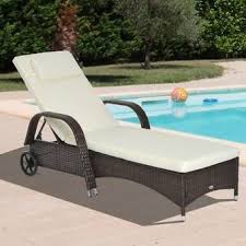 Ebern Designs Abernathy Double Reclining Chaise Lounge With Cushion Wayfair Wicker Chaise Lounge Reclining Sun Lounger Lounge Chair Outdoor