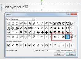 12/7/2019 · to insert tick mark symbol in excel / word using character map, follow the steps below. How To Insert A Tick Symbol In Powerpoint