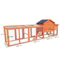 111.5 in. Wooden Chicken Coop, Large Outdoor Hen House with ...