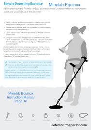 Comes with charger, manual, strap, and hip mount bracket. Detecting Exercise Page 18 Of Manual Minelab Equinox Forum Detectorprospector Com