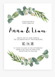 Floral border, succulents, green berries, branches, plants and leaves. Clip Art Eucalyptus Invitation Template Watercolor Greenery Wedding Invitation Template Hd Png Download Kindpng