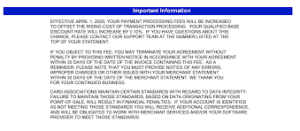 Interchange fees, assessment or service fees, and the payment processor's markup. Credit Card Processing Rate Increases March 2020 Merchant Cost Consulting