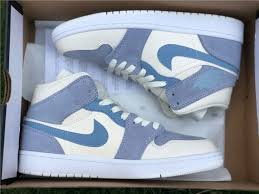 2021 Latest Air Jordan 1 Mid Blue Suede White Shoes Da4666 100 In 2020 Nike Air Jordan Shoes Jordan Shoes Girls Tan Shoes