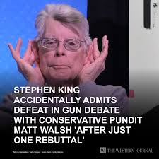 Author Stephen King is not shy about espousing his leftist views. But he  seems to have met his match in conservative commentator Matt Walsh. Tap the  link to get the full story: