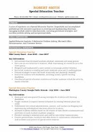 Typical work activities mentioned in a special education teacher resume sample are preparing lessons, developing learning resources, assessing learning needs, advising. Free Special Education Teacher Resume Template Example For Needs Hudsonradc
