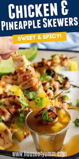 Sweet Chili Grilled Chicken And Pineapple Skewers Recipe Summer Dinner Recipes Grill Healthy Grilling Recipes Summer Grilling Recipes