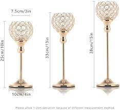 Gold crystal candle holder centerpieces. Buy Vincidern Gold Crystal Candle Holder Decor For Wedding Centerpiece Tealight Candlestick Holder For Fireplace Candelabra Home Decor Party Housewarming Gift Pack Of 3pcs Online In Germany B086l7wrcn