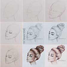 Victoria Jenkins On Instagram How To Draw Partial Side Faces Stepbystep Swipe Acros Fashion Illustration Collage Side Face Drawing Drawing Tutorial Face