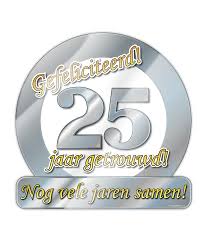 Deurbord 25 Jaar Getrouwd 50cm Partywinkel Be