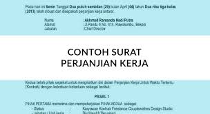 Contoh surat keterangan bekerja freelance untuk apply visa jepang. 6 Contoh Surat Perjanjian Kerja Sedehana Dan Terlengkap 2021