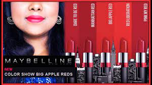 Outshine the rest the maybelline big apple red lipstick provides a perfect matte finish. New Maybelline Big Apple Red Creamy Matte Lipsticks Review Swatches Indian Youtuber Youtube