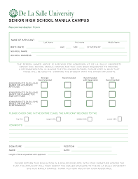 Https Www Dlsu Edu Ph Wp Content Uploads Pdf Integratedschool Recommendation Form Shs Pdf