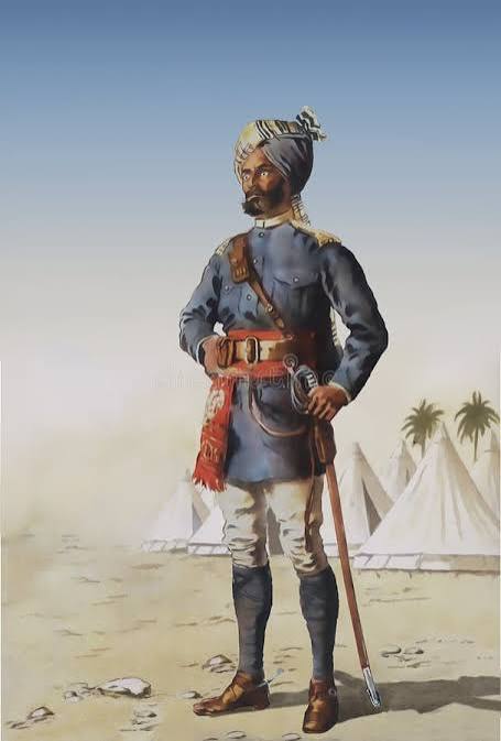 1st Hyberbad Contingent Jemadar Cavalry. Late 19th Century, British Indian Army Soldier. Illustration Stock Illustration - Illustration of brave, army: 188938227