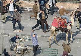 Previous (battle of the bulge). Egypt Protests Hosni Mubarak S Supporters On Camels In Violent Revolution Daily Mail Online