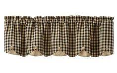 Black And Tan Buffalo Check Curtains Black Tan Berry Gingham Scalloped Valance 15 X 58 Lined Check Scale 1 2 Parkdesignsinc Countryfarmhouse Buffalo Plaid Decor Plaid Decor Valance
