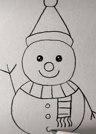 Snowman Drawing Easy Video Cute Easy Drawings Easy Drawings Word Art Drawings
