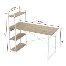 Nowadays there are a lot of children's books in homes; Computer Laptop Desk Modern Style Computer Table Variety Of Display Office Table With 4 Tiers Bookshelf Study Writing For Home Office Brown Oak Furwoodd