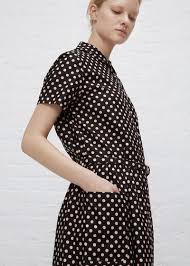 Comme Des Garcons Girl Peter Pan Collar S S Polka Dot Dress Black Ink B Black Polka Dot Dress Dot Dress Dresses