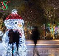 Professional Factory LED Christmas Decorations Animated 3D Motif Snowman  Lights