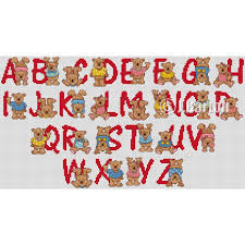 Kustom krafts • flowers • animals • birds & butterflies • landscapes • oriental. Teddy Bear Alphabet Cross Stitch Chart Download