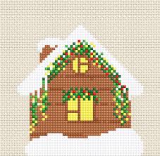 Aurora cabin cross stitch pattern/chart. Luca S Christmas Cabin Cross Stitch Kit