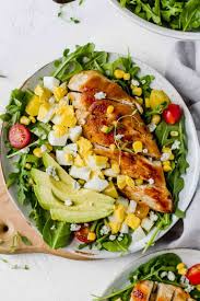 These crisp and cool chicken salads have a refreshing combination of ingredients to satisfy your taste buds while giving you the nutrition you need. Healthy Chicken Cobb Salad Recipe Jar Of Lemons