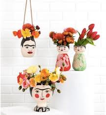 Frida Khalo Planter Pot Hand Painted Freda Face Vase Etsy Hand Painted Face Painting Hand Painted Ceramics