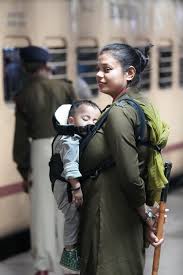 RPF personnel performing her duty at New Delhi Railway Station : rdelhi