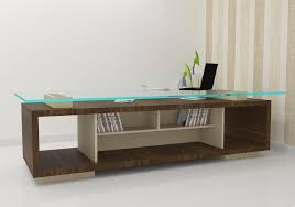 Add This Comfortable And Convenient Office Table To Fit In A Cabin This Glass Top Table Wit Modern Office Table Design Modern Office Table Office Table Design