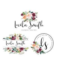 Flower Logo Design Gold Logo Premade Logo Photography Logo Branding Kit Purple Floral Logo Boutique Logo Round Logo Flower Logo Design Flower Logo Floral Logo