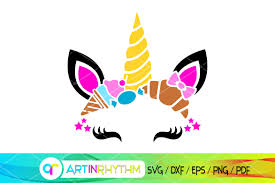 Download Sweets Unicorn Face Vector Graphic By Artinrhythm Creative Fabrica PSD Mockup Templates