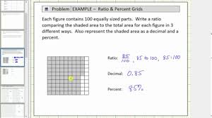 (23 * 206031) / 100. Use A Shaded 10 By 10 Grid To Write A Ratio Decimal And Percent Youtube