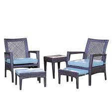 Auro Brisbane Outdoor Furniture 5 Piece Lounge Chair Ottoman All Weather Brown Wicker Outdoor Sectional Furniture Patio Furniture Sets Furniture Sofa Set