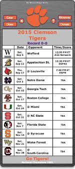 Back Of Widget Free 2015 Clemson Tigers Football Schedule Widget Go Tigers National Champions 1981 Http Clemson Tigers Football Clemson Tiger Football
