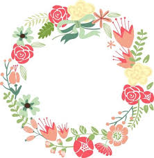 Floral Frame Cute Retro Flowers Arranged Un A Shape Of The Wreath Perfect For Wedding Invitations And Birthday Cards Stock Imag Flower Frame Floral Art Floral