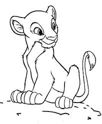 Simba as a young lion scratching on a tree. Great Simba The Lion King Coloring Page Kids Play Color