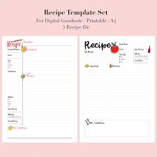 Recipe Binder Recipe Book For Digital Download Recipe Etsy Binder Recipe Book Recipe Book Recipe Binder