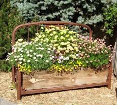 Old Bed Frame Yard Art Flower Beds Garden Crafts